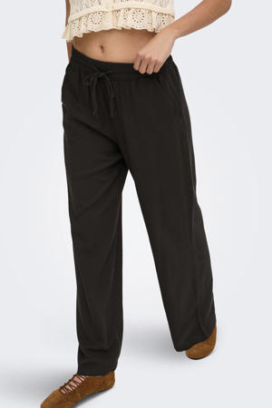 high waist casual broek met linnen