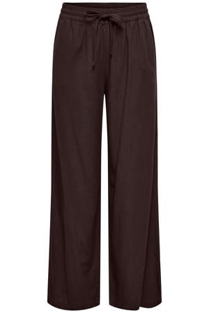 high waist casual broek met linnen