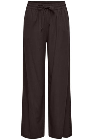 high waist casual broek met linnen