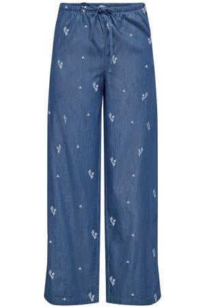 straight regular waist casual broek light blue denim