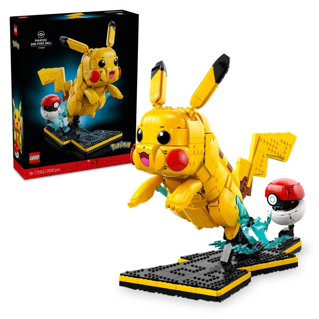LEGO Pokémon Pikachu en Pokéball Bouwpakket voor Volwassenen 72152