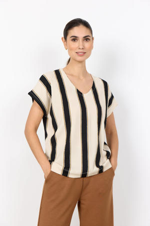gestreept T-shirt ecru