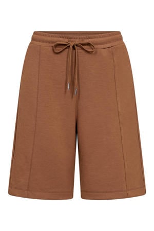 high waist casual short donkerbruin