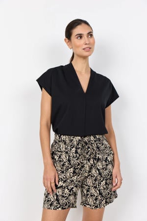 high waist casual short zwart