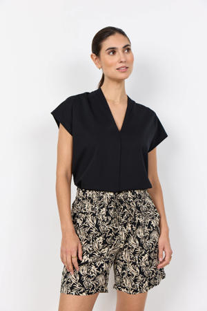 high waist casual short zwart