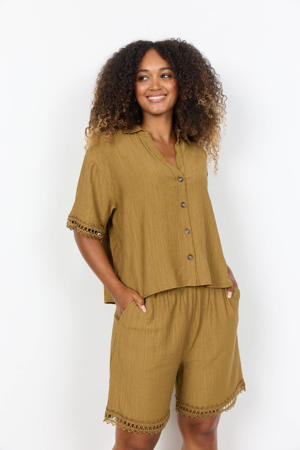 high waist casual short olijfgroen