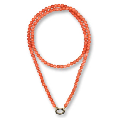 Bonnie Studios gold plated ketting Noah peach afbeelding
