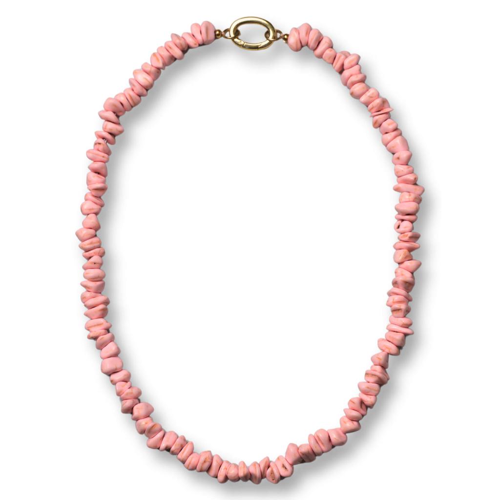 Bonnie Studios gold plated ketting Flint lichtroze