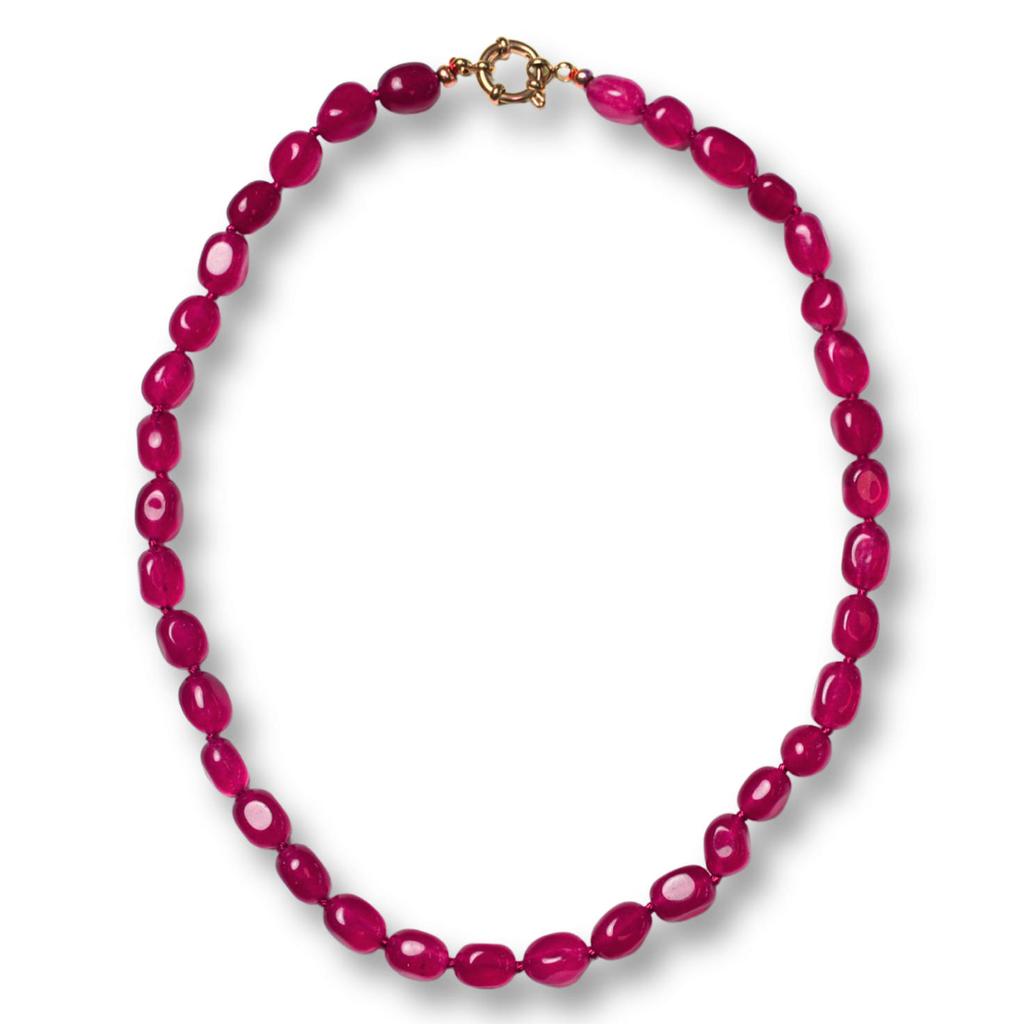 Bonnie Studios gold plated ketting Bobby roze