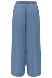 thumbnail: Kaffe wide leg regular waist broek medium blue denim