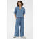 Kaffe wide leg regular waist broek medium blue denim