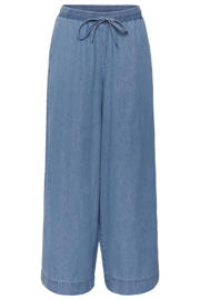thumbnail: Kaffe wide leg regular waist broek medium blue denim