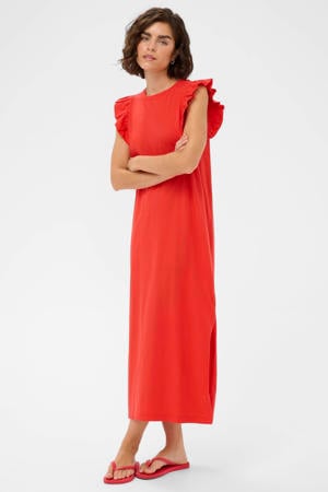 maxi jurk rood