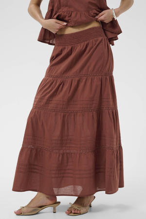 maxi rok koraalrood