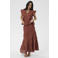 Kaffe maxi rok koraalrood