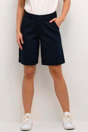 slim high waist chino short donkerblauw