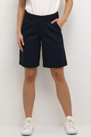 slim high waist chino short donkerblauw