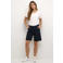 Kaffe slim high waist chino short donkerblauw