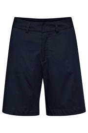 thumbnail: Donkerblauwe dames Kaffe slim high waist chino short van polyester met effen