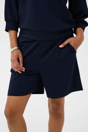 baggy high waist sweatshort donkerblauw