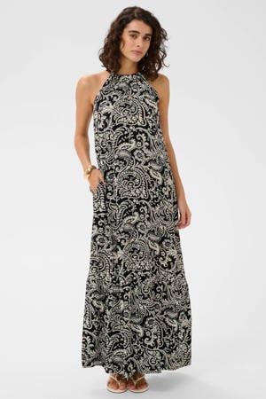 A-lijn jurk met paisley print zwart