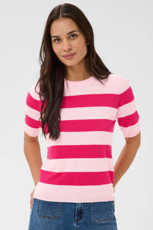 gestreepte top roze
