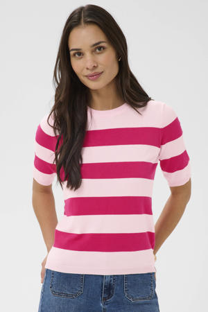 gestreepte top roze
