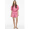 VILA regular high waist gestreepte casual short roze