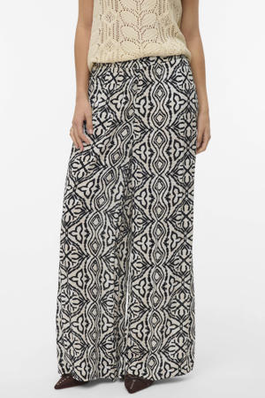 high waist casual broek zwart