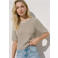 VERO MODA gestreepte top gebreid beige