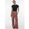 VERO MODA wide leg high waist casual broek met paisley print donkerrood