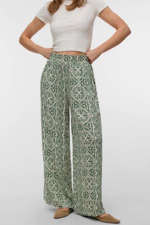 high waist casual broek groen