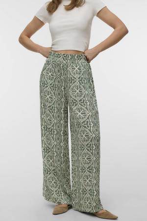 high waist casual broek groen