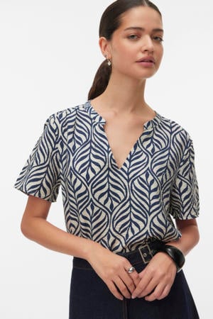 blousetop donkerblauw