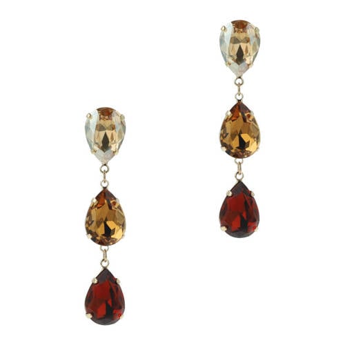 Otazu gold plated oorbellen Triple Drop Topaz afbeelding