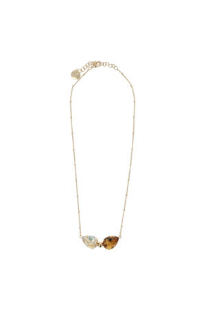 gold plated ketting Classic Drop Topaz