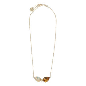 gold plated ketting Classic Drop Topaz