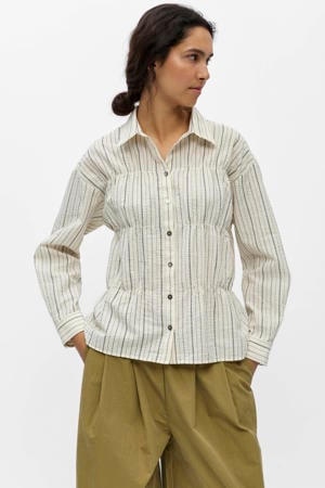 gestreepte blouse lichtgroen