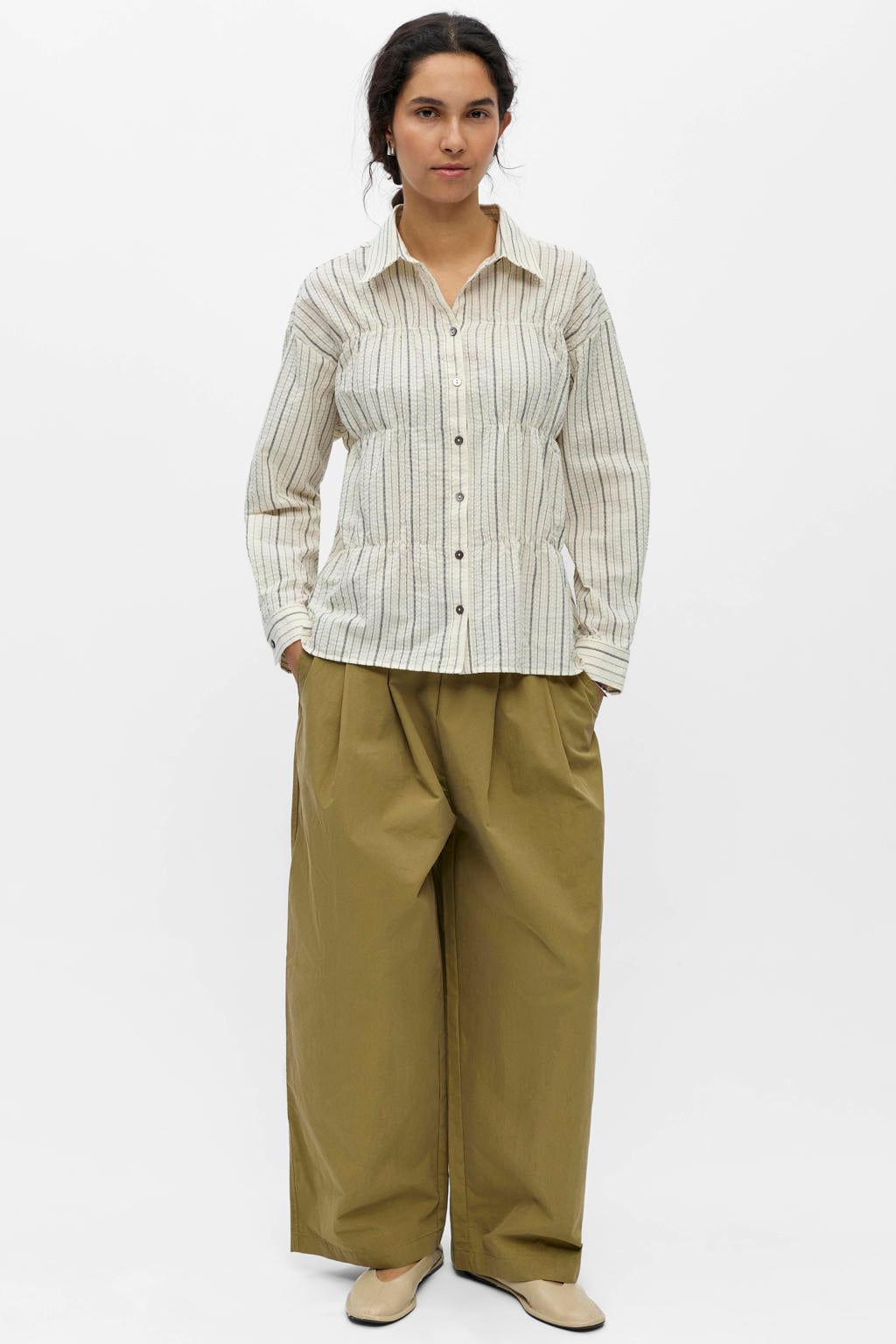 OBJECT gestreepte blouse lichtgroen