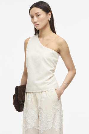 one shoulder top ecru