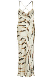 thumbnail: ROUGE EDIT maxi jurk met dierenprint ecru