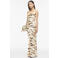 ROUGE EDIT maxi jurk met dierenprint ecru