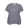 Zhenzi gestreept T-shirt met sierknopen Plus Size - donkerblauw
