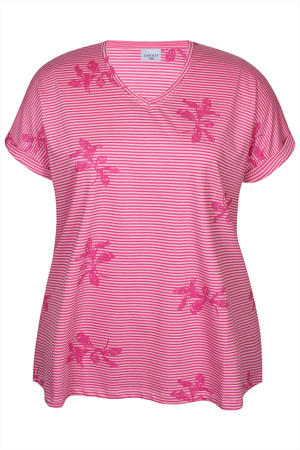 gebloemd T-shirt roze