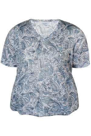 top met paisley print lichtblauw