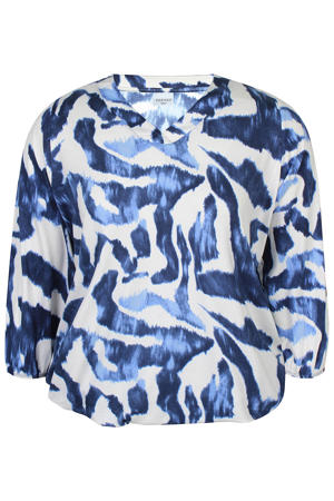 gebloemde top blauw