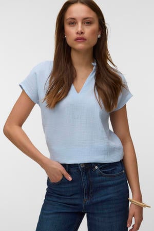 blousetop lichtblauw