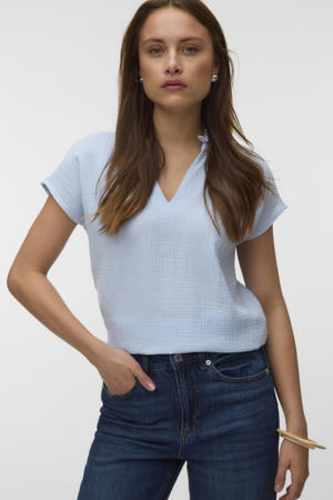 blousetop lichtblauw