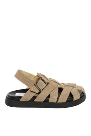 suède sandalen taupe