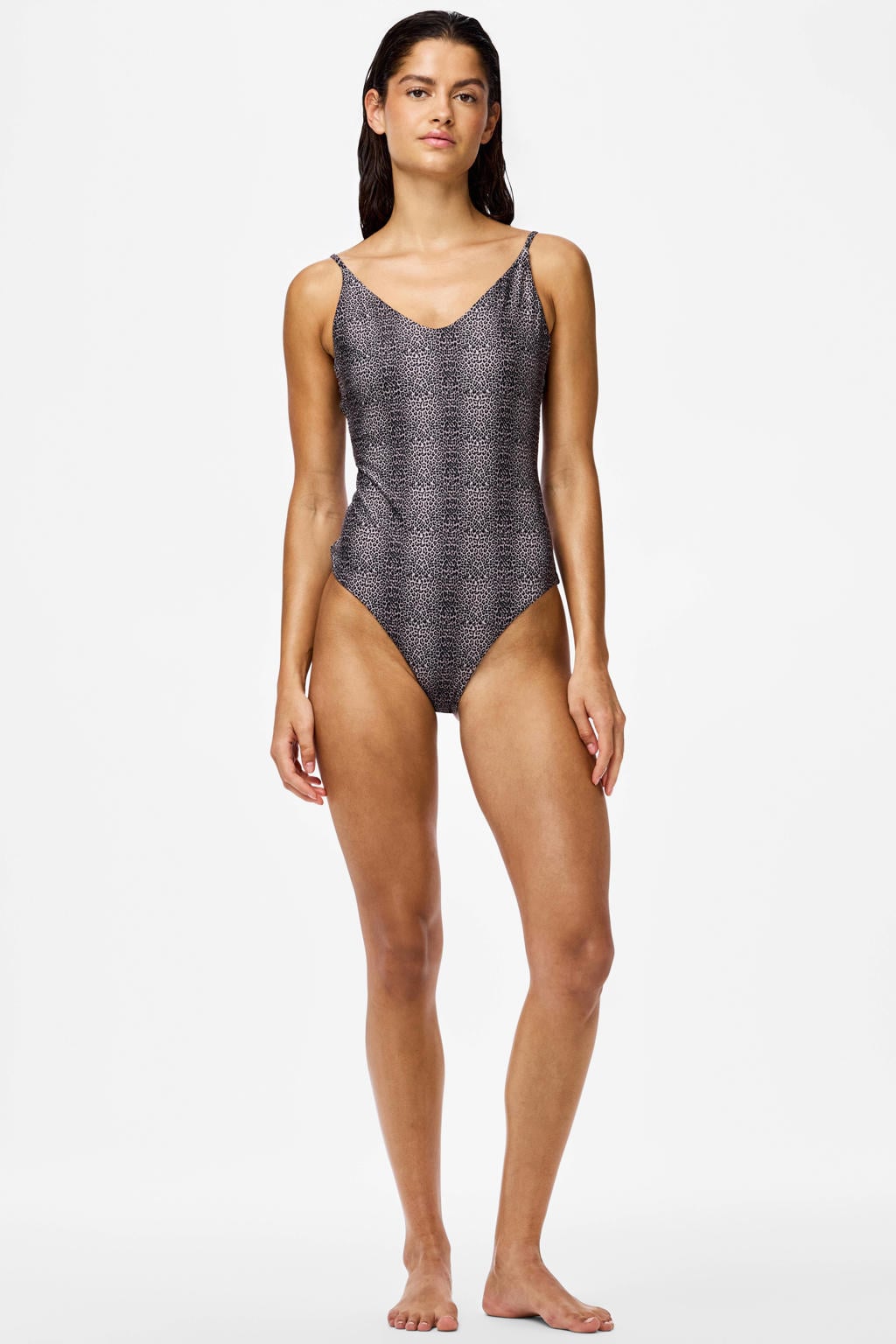 PIECES badpak PCBAOMI zwart/beige